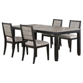 Elodie 5-piece Rectangular Extension Leaf Dining Set Black